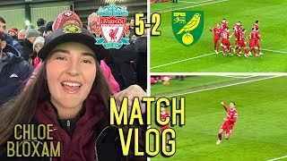 LFC FANS HAIL KLOPP AS THE REDS CRUISE TO VICTORY  Liverpool 52 Norwich  Matchday Vlog [upl. by Sven40]