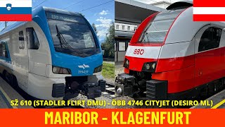 Cab Ride Maribor  Klagenfurt Drava ValleyampKoralm RailwaySlovenia Austria train drivers view 4K [upl. by Barsky]