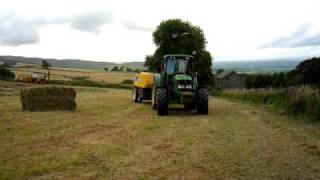 John Deere 6420S and New Holland BB9040 Baler [upl. by Catie]