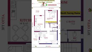 24x34 North Facing House Plan  24 Feet By 34 Feet Home Design  7m X 10m Home Plan 24x34Home [upl. by Ruckman]