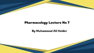 pharmacology lecture No7 katzung pharmacokinetics pharmacodynamics agonist antagonist [upl. by Alisan]