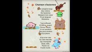 French poem 🍁 Chanson dautomne de Paul Verlaine 🍁French Poem  Chanson dAutomne by Paul Verlaine [upl. by Nahsez]