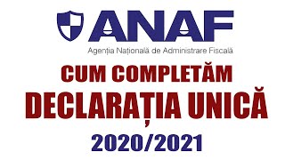 Cum completam Declaratia Unica 2020  2021 [upl. by Yderf]