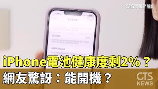 iPhone電池健康度剩2？ 網友驚訝：能開機？｜華視新聞 20230827 [upl. by Eerahc612]