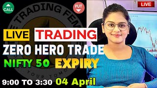 LIVE TRADING NIFTY EXPIRY  ZERO HERO TRADE  4 APRIL  thetradingfemme nifty50 banknifty [upl. by Joellyn975]