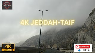 4K JeddahTaif Drive Non Muslim Road  ksa Scenic View [upl. by Emyaj]