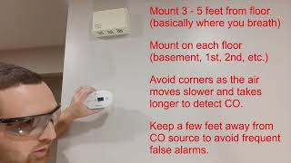 How to install a wall mounted battery powered carbon monoxide detector [upl. by Arua]