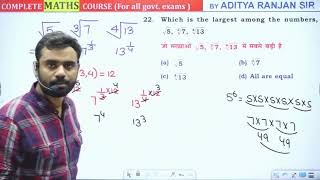 04 Surds Indices by Aditya Ranjan champion 17 [upl. by Yrelbmik]