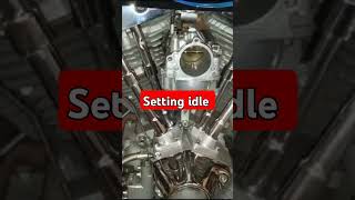 Setting idle karburator SampS super Evintage shovelhead [upl. by Cand]