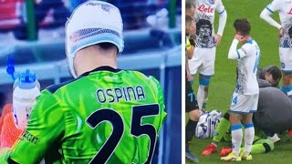 Ospina amp Dzeko head injury video  Inter Milan Vs Napoli  Ospina amp Dzeko injury incident [upl. by Atirehs]