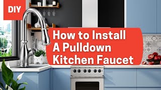 Installing PullDown Kitchen Faucet Delta 105557 [upl. by Ahsatniuq710]