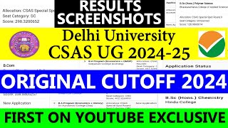 DU UG Admission Cutoff 2024  Original Cutoff 2024 Result Screenshot  BA  Bcom  BSC  CUET UG [upl. by Kattie]