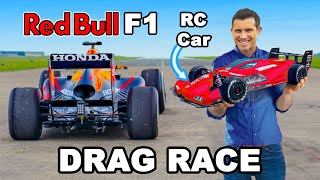 F1 Car v Radio Controlled Car DRAG RACE [upl. by Smail]