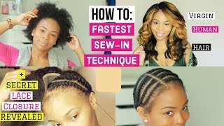 HOW TO DO Full Sewin WEAVE in 10 Minutes  Easy Lace Closure Beginner Friendly [upl. by Anwaf]