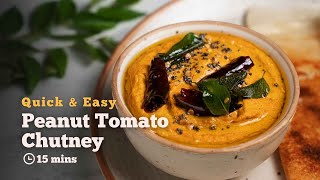 Tomato Peanut Chutney Recipe for Idli Dosa  Cookd [upl. by Bobbee]