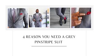 4 reason you need a grey pinstripe suit  ootd  Monday motivation [upl. by Morena]