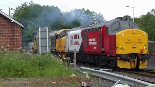 37 408 amp 37 418 on route to NYMR diesel gala down the Esk valley and arrival at Grosmont whitby [upl. by Ordnas879]