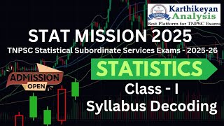 TNPSC Statistical Examination 202526  Statistics Major Online Classes CLASS 1 Syllabus Decoding [upl. by Inaliel781]