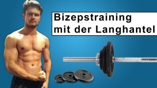 Bizepstraining mit der Langhantel  effektives Fitnesstraining [upl. by Warrin855]