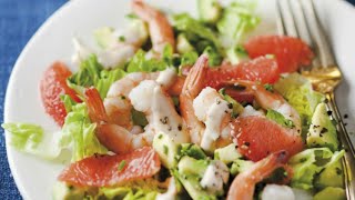 Recette  Salade pamplemousse avocat et crevettes [upl. by Sewell88]