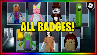 How to get ALL 7 BADGES  SKINSMORPHS in ACCURATE PIGGY ROLEPLAY  Roblox [upl. by Girvin]