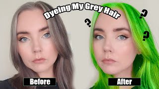 Dyeing My NATURAL GREY HAIR with SemiPermanent Color  Will it Cover [upl. by Aikaz]