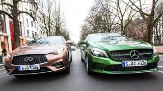 Infiniti Q30 vs Mercedes A200 Road Test [upl. by Aicilegna237]