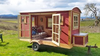 GORGEOUS Mini Gypsy Wagon Vardo Camper Tiny House Inspired and Home Built [upl. by Hbahsur]