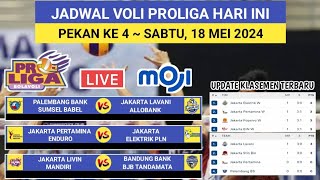 Jadwal Proliga 2024 Hari ini Live Moji TV  PALEMBANG BANK SUMSEL BABEL vs JAKARTA LAVANI [upl. by Siuqcram82]