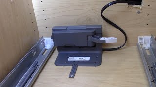 Ikea UTRUSTA Electrical Drawer Opener on Kraftmaid Garbage Drawer SERVODRIVE Install 30238703 [upl. by Yrret]