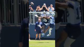 Nahshon Wright intercepts Dak Prescott at Cowboys training camp shorts [upl. by Yelrak]