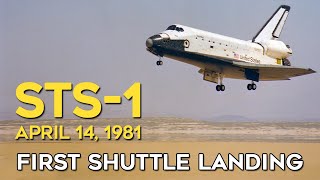 STS1 Landing at Edwards  Cockpit Views Ambient Audio Realtime First Shuttle NASA 1981 TV [upl. by Einolem939]