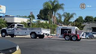 Canoga Park Pursuit Spike Strip Deployment LAPD [upl. by Moncear]