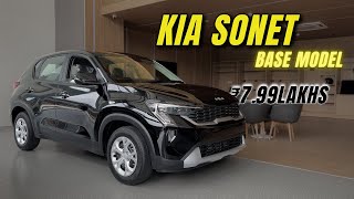 2024 Kia Sonet Base Model Review Features On Road Price [upl. by Eelinej]