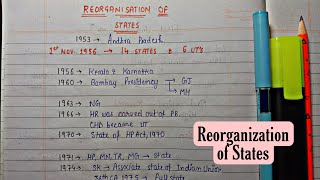 Reorganization of States  Handwritten Notes  Lec8  Indian Polity  An Aspirant [upl. by Notelrac]