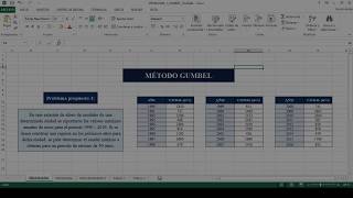 Hidrología Método de Gumbel para caudales máximos [upl. by Nnylaj628]