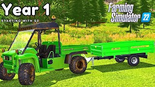 Starting With 0 In Farming Simulator 22  Rags To Riches Challenge  Year 1 [upl. by Lenhart]