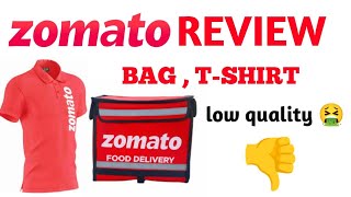 Zomato TshirtBag Review low quality 🤮 [upl. by Neirol591]