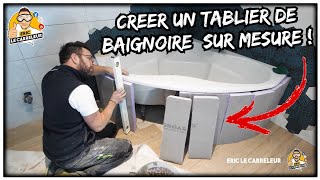 Création dun TABLIER de BAIGNOIRE en CARRELAGE SUR MESURE fin de sdb [upl. by Akinwahs]