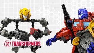 Transformers ConstructBots  Optimus Prime Helps Complete Bumblebee  Transformers Official [upl. by Magan]