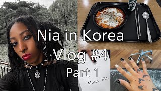 Vlog Nia in Korea Week 4 Part 1 🖤 New Tattoo Fire Drill Subway Adventures Picnic Etc [upl. by Oj]