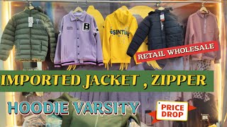 IMPORTED VARSITY HOODIE 🔥 price Drop500 Best Clothes Shop Delhi Retail wholesale video [upl. by Atreb]