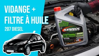 Vidange et changement du filtre à huile Peugeot 207 14 HDI 🛢 [upl. by Ary]