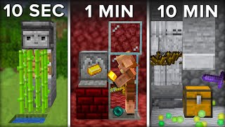 Minecraft Farm In 10 SECONDS 1 Minute amp 10 Minutes [upl. by Peoples]