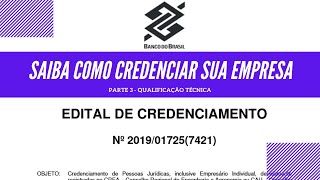 EDITAL DE CREDENCIAMENTO DE EMPRESAS DE ENGENHARIA  Parte 3 Qualificação Técnica [upl. by Seften]