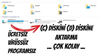 WİNDOWS 7810 YEREL DİSK C Yİ D DİSKİNE AKTARMA ÜCRETSİZ PROGRAMSIZ BİLGİSAYARDA YER AÇMA [upl. by Libre630]