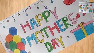 Happy Mothers Day Card Drawing  Beautiful Mothers Day Card Drawing easy  Mothers Day Special [upl. by Mahseh556]