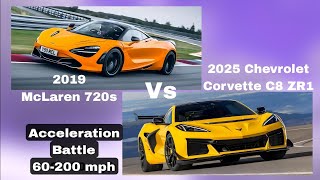 2025 Corvette C8 ZR1 Vs McLaren 720s 60200 mph Acceleration [upl. by Jacey427]