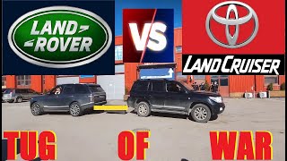 Land Rover vs Toyota Land Cruiser landcruiser Range Rover vs Land Cruiser rangerover TugOfWar [upl. by Kunz]