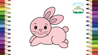 How to Draw a Cute Rabbit Simple amp Easy Step by Step for Kids  Rabbit Drawing [upl. by Gael202]